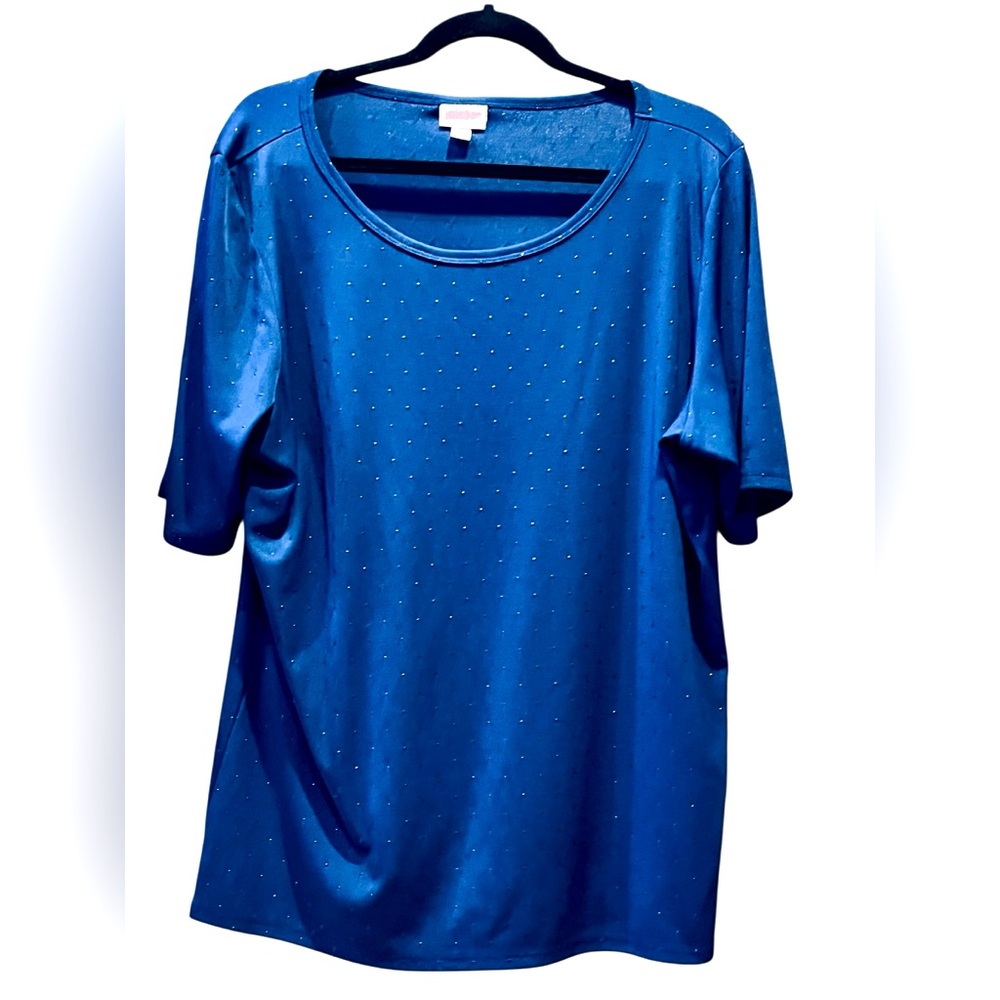 LULAROE ELEGANT GIGI, size 3XL – Beautiful blue with gunmetal studs, EUC